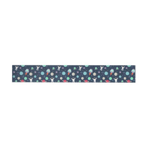 Space Pattern illustration Wraparound Address Label