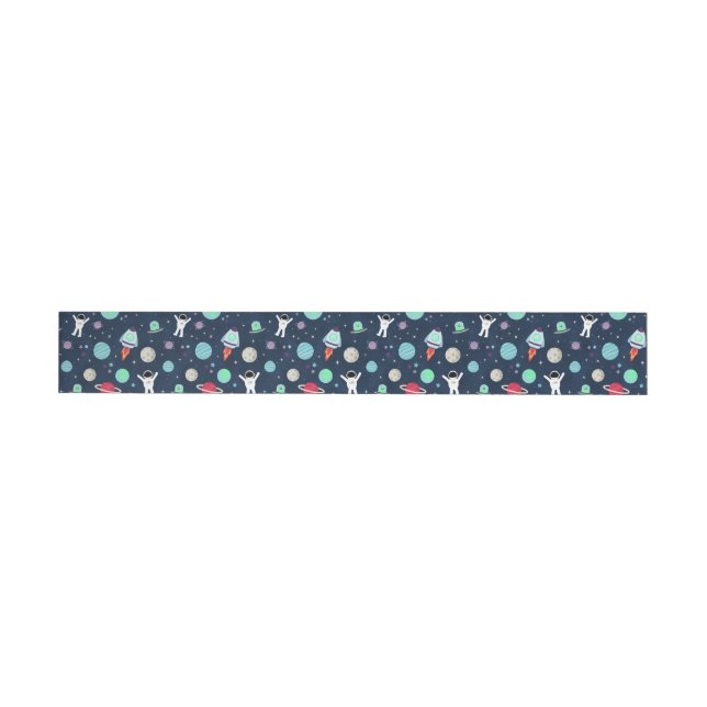 Space Pattern illustration Wraparound Address Label (Individual)
