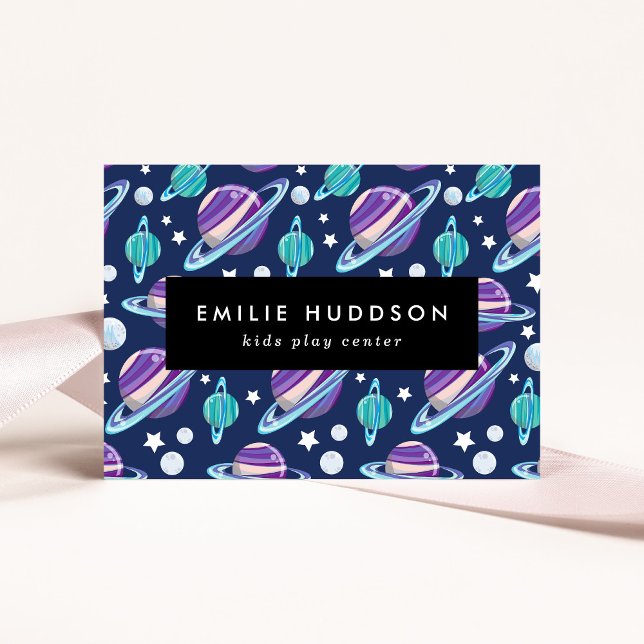 Space Pattern, Kids Play Centre, Activity Centre Business Card (Creator Uploaded)