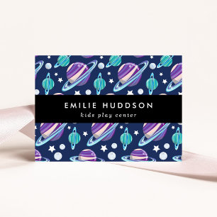 Space Pattern, Kids Play Centre, Activity Centre Business Card