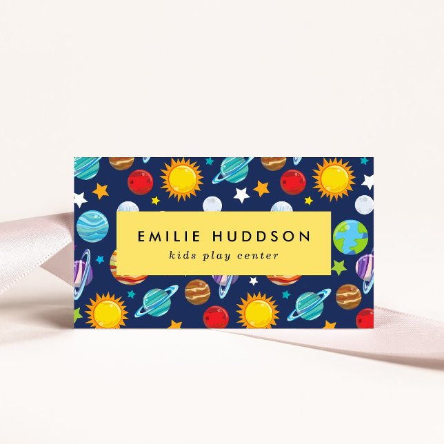 Space Pattern, Kids Play Centre, Activity Centre Business Card (Creator Uploaded)