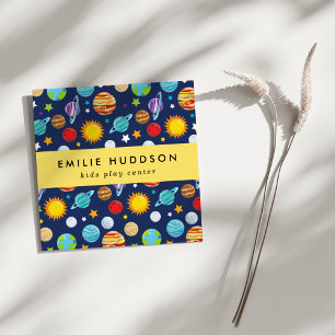 Space Pattern, Kids Play Centre, Activity Centre Square Business Card