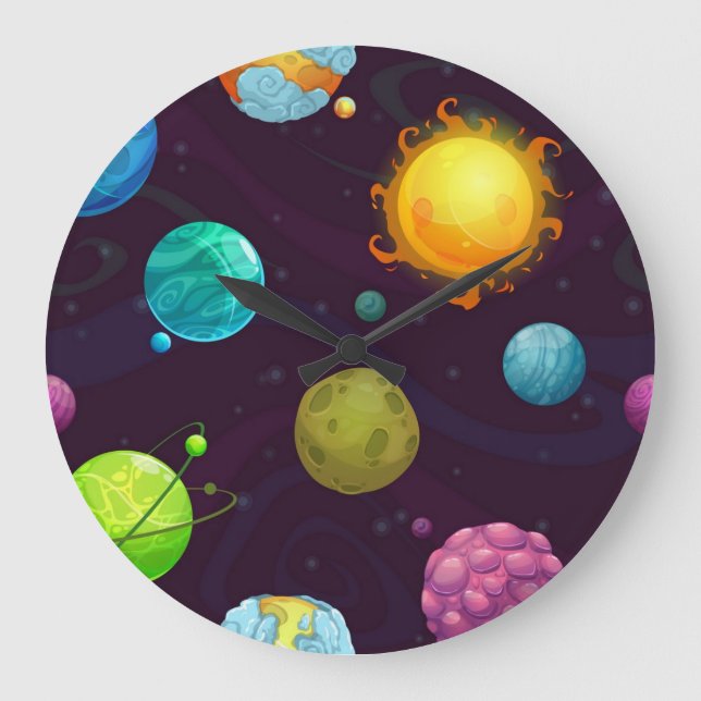 Space pattern large clock (Front)