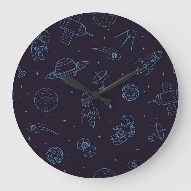 Space pattern large clock (Front)