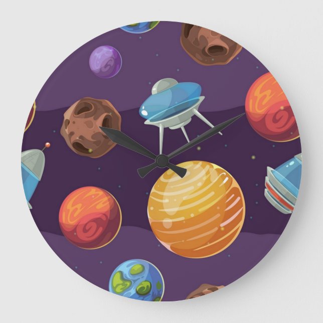 Space pattern large clock (Front)