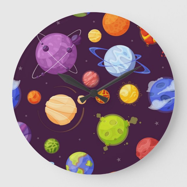 Space pattern large clock (Front)