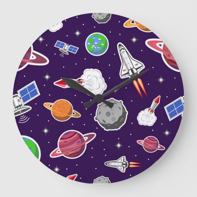 Space pattern large clock (Front)