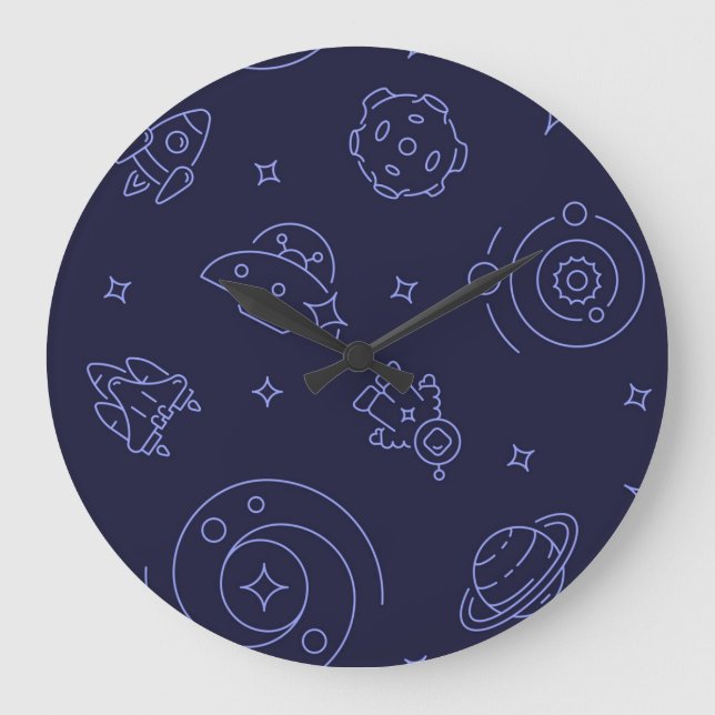 Space pattern large clock (Front)