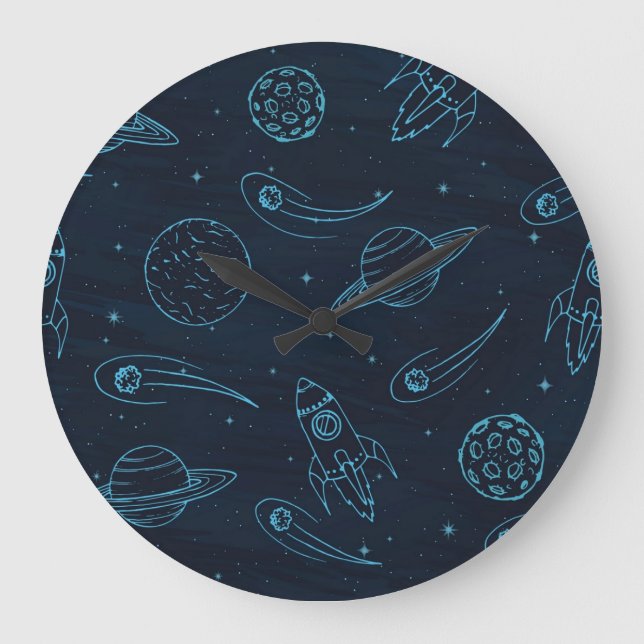 Space pattern large clock (Front)
