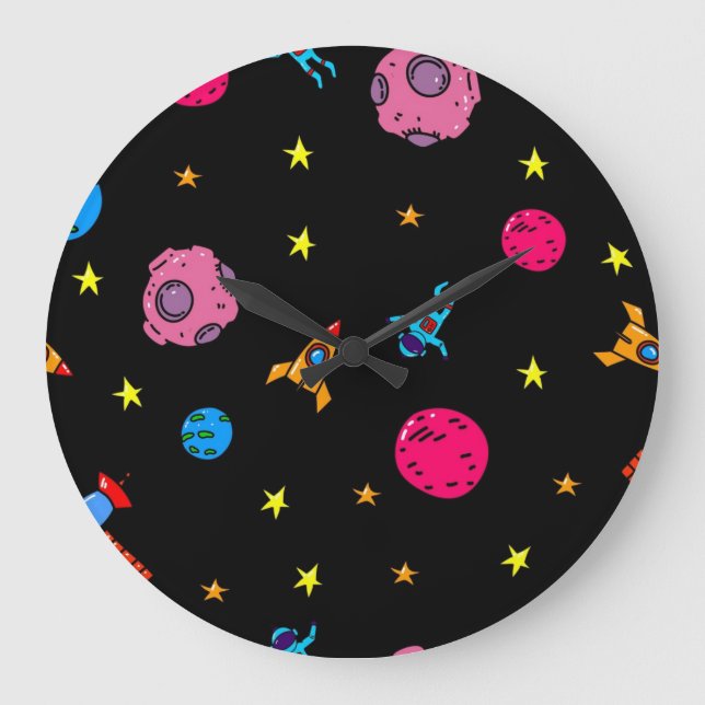 Space pattern large clock (Front)