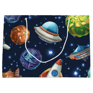Space pattern large gift bag