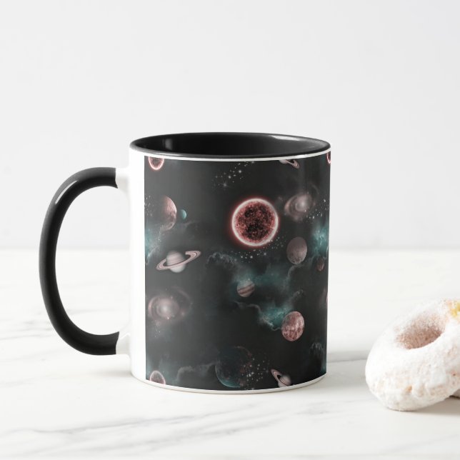 Space Pattern  Mug (With Donut)