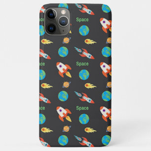 Space pattern on black iPhone 11 pro max case