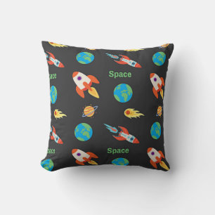 Space pattern on black cushion