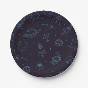 Space pattern paper plate