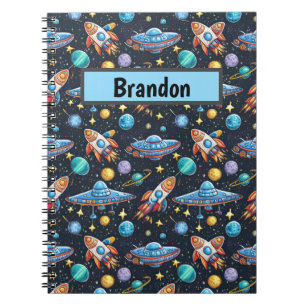 Space Pattern Personalised Notebook