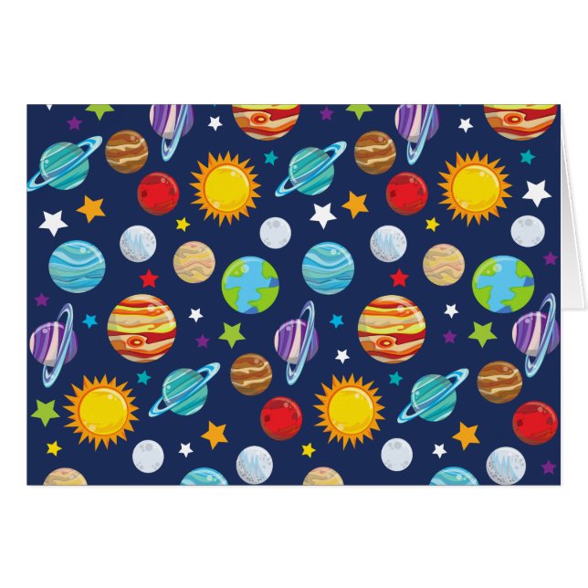 Space Pattern, Planets, Stars, Cosmos, Galaxy (Front Horizontal)
