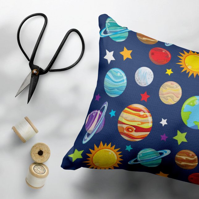 Space Pattern, Planets, Stars, Cosmos, Galaxy Decorative Cushion (Creator Uploaded)