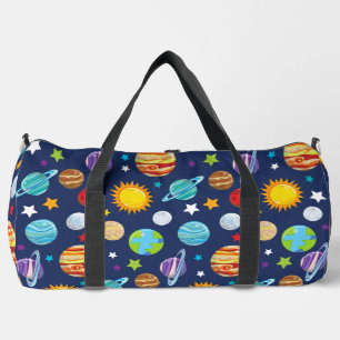 Space Pattern, Planets, Stars, Cosmos, Galaxy Duffle Bag