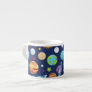 Space Pattern, Planets, Stars, Cosmos, Galaxy Espresso Cup