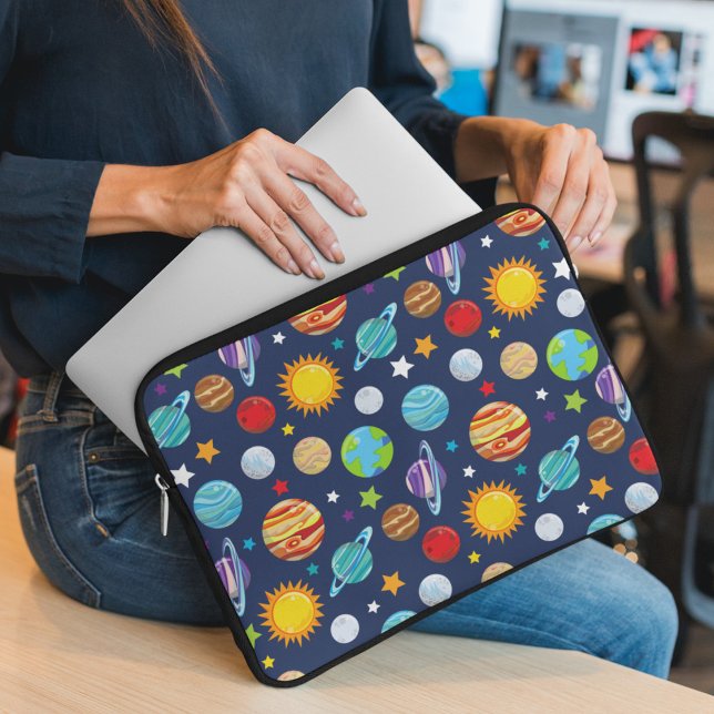 Space Pattern, Planets, Stars, Cosmos, Galaxy Laptop Sleeve (Creator Uploaded)
