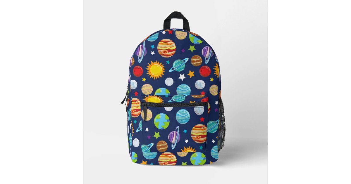 Red Galaxy Space Moon Earth Print Premium Backpack main image 0