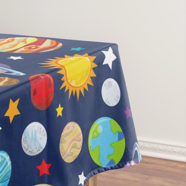 Space Pattern, Planets, Stars, Cosmos, Galaxy Tablecloth (In Situ)