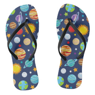 Space Pattern, Planets, Stars, Cosmos, Galaxy Thongs