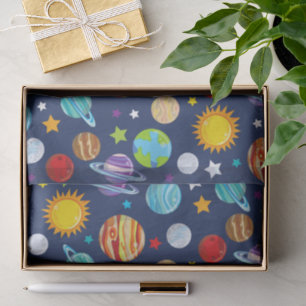 Space Pattern, Planets, Stars, Cosmos, Galaxy Tissue Paper
