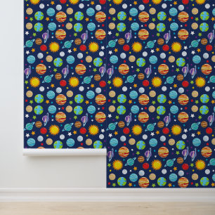 Space Pattern, Planets, Stars, Cosmos, Galaxy Wallpaper
