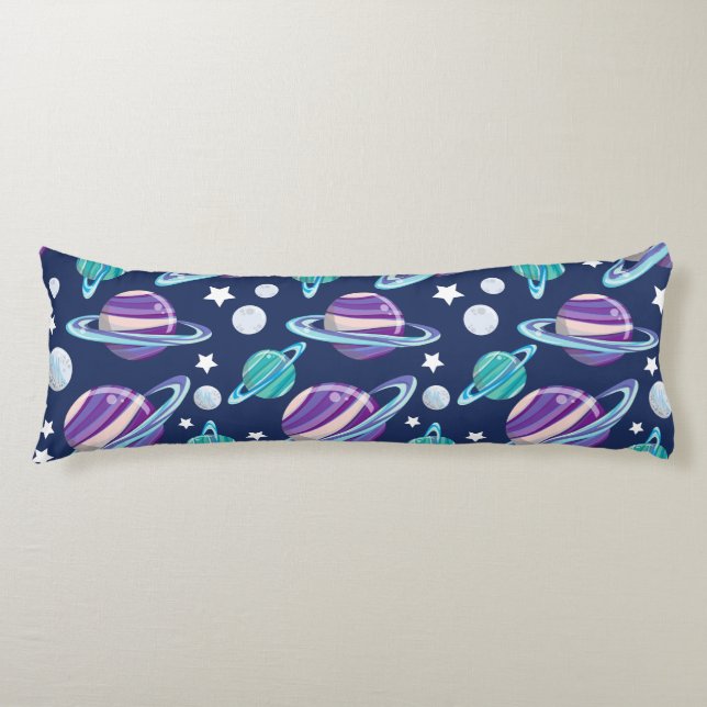 Space Pattern, Planets, Stars, Galaxy, Cosmos Body Cushion (Front)
