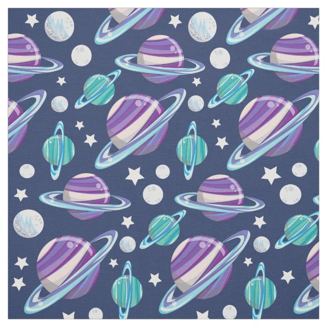 Space Pattern, Planets, Stars, Galaxy, Cosmos Fabric (Swatch)