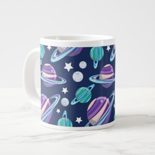 Space Pattern, Planets, Stars, Galaxy, Cosmos Large Coffee Mug