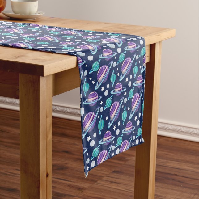 Space Pattern, Planets, Stars, Galaxy, Cosmos Medium Table Runner (In Situ)