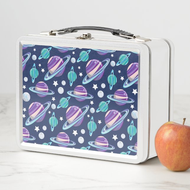 Space Pattern, Planets, Stars, Galaxy, Cosmos Metal Lunch Box (In Situ)