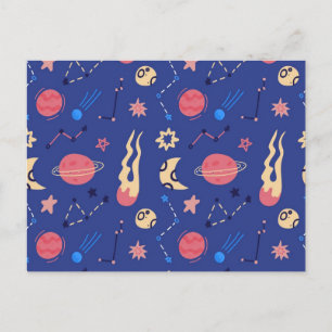 Space pattern postcard
