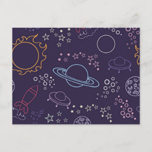 Space pattern postcard