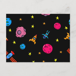 Space pattern postcard