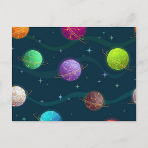 Space pattern postcard