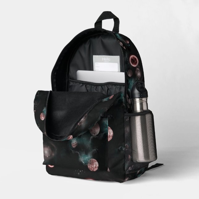 Space Pattern  Printed Backpack (Back Corner Right (Open))
