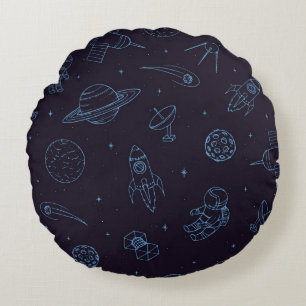 Space pattern round cushion