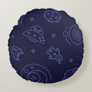 Space pattern round cushion