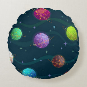 Space pattern round cushion