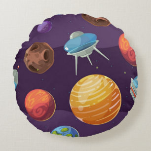 Space pattern round cushion