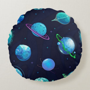 Space pattern round cushion