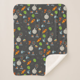 Space Pattern Sherpa Blanket