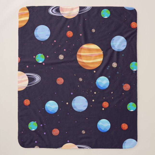 Space pattern sherpa blanket (Front)