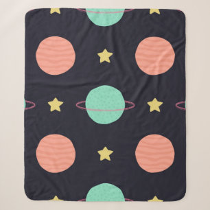 Space pattern sherpa blanket