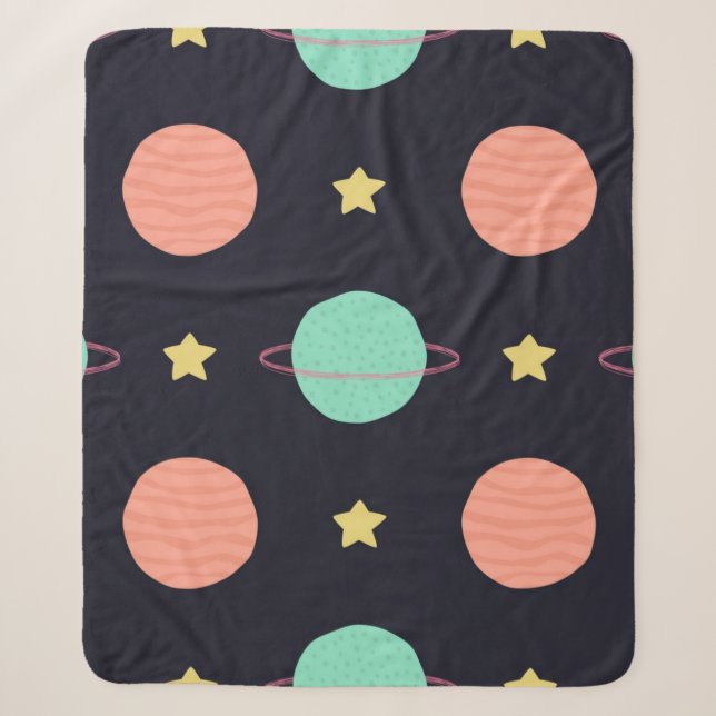 Space pattern sherpa blanket (Front)