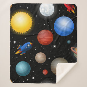 Space pattern sherpa blanket